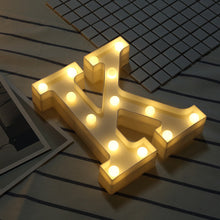 Load image into Gallery viewer, Luminous LED Letter Night Light Creative 26 English Alphabet Number Battery Lamp Romantic Wedding Party Decoration
